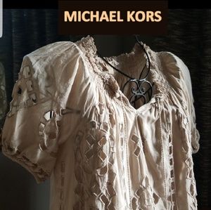 Michael Kors cotton poplin eyelet shirt dress